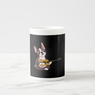 French Bulldog Playing Guitar Guitarist Frenchie Bone China Mug