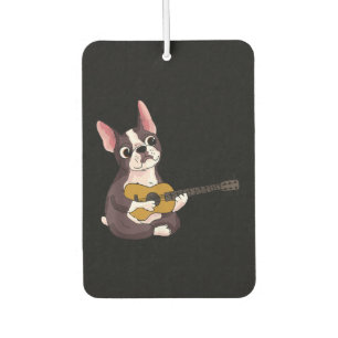 French Bulldog Playing Guitar Guitarist Frenchie Car Air Freshener