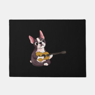 french bulldog playing guitar guitarist gift doormat