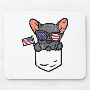 French Bulldog Pocket Frenchie American Usa 4th Of Mouse Pad