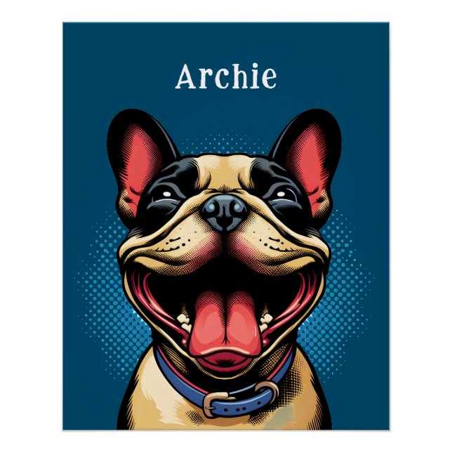 French Bulldog popart poster (Front)