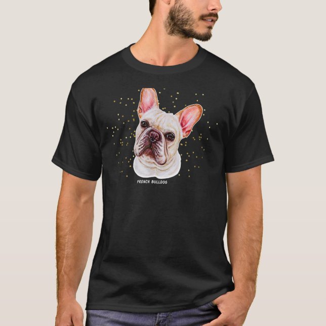 French Bulldog Portrait 4 Pet Frenchie Dog Owner  T-Shirt (Front)