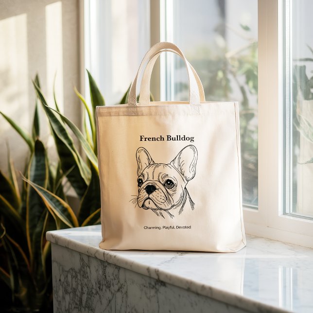 French Bulldog Portrait Large Tote Bag (Creator Uploaded)