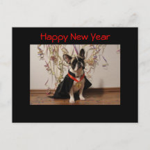 French Bulldog postcard "Happy New Year"