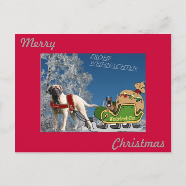 French Bulldog postcard Merry Christmas (Front)