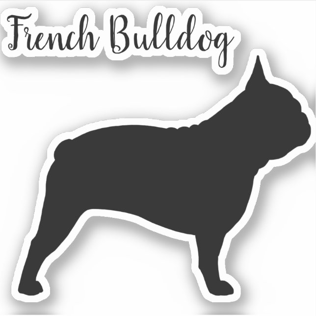 French Bulldog Profile Silhouette Frenchie Dog (Front)