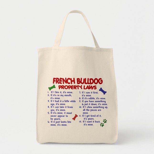 FRENCH BULLDOG Property Laws 2 Tote Bag (Front)