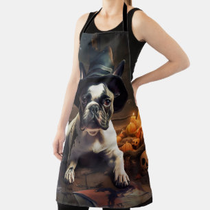 French Bulldog Pumpkins Halloween Scary Apron
