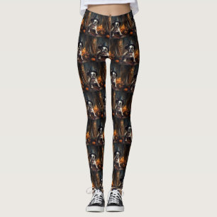French Bulldog Pumpkins Halloween Scary Leggings