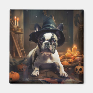 French Bulldog Pumpkins Halloween Scary Magnet