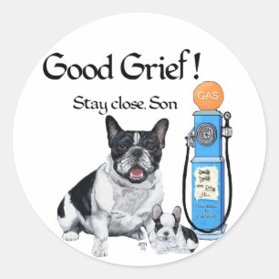 French Bulldog & Pup - Gas Prices Classic Round Sticker