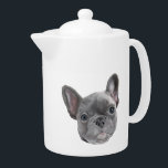 French Bulldog Puppy<br><div class="desc">French Bulldog Puppy Teapot with hand-drawn design by ArtistsQuest.</div>