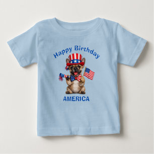 French Bulldog Puppy (2n) Patriotic Kid T-Shirt