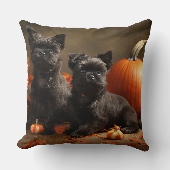 French Bulldog Puppy Autumn Delight Pumpkin Cushion (Front)
