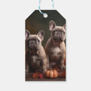 French Bulldog Puppy Autumn Delight Pumpkin Gift Tags