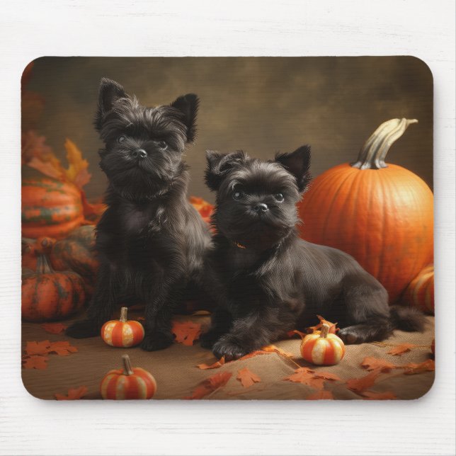 French Bulldog Puppy Autumn Delight Pumpkin Mouse Pad (Front)