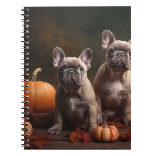 French Bulldog Puppy Autumn Delight Pumpkin Notebook