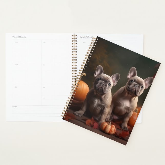 French Bulldog Puppy Autumn Delight Pumpkin Planner (Display)