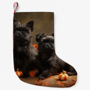French Bulldog Puppy Autumn Delight Pumpkin Small Christmas Stocking