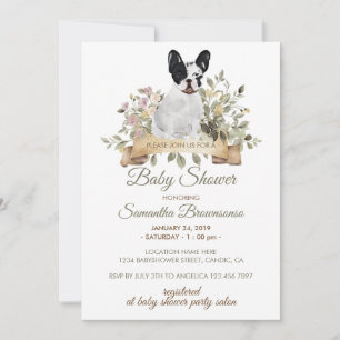French Bulldog Puppy Baby Shower Invitation