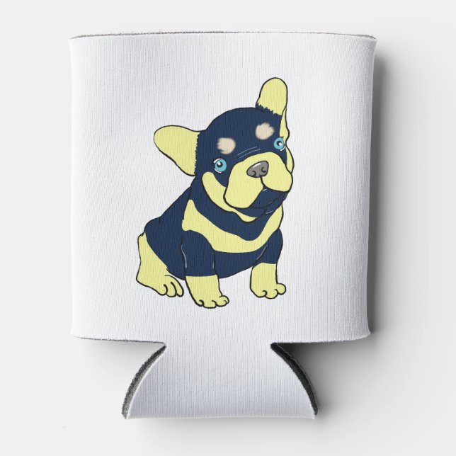 French Bulldog Puppy Cartoon Can Cooler (Front)