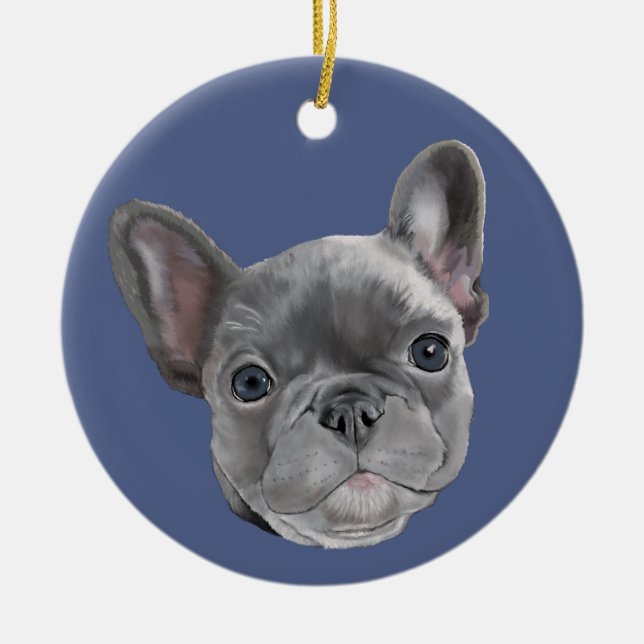 French Bulldog Puppy Ceramic Ornament (Front)