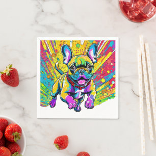 French Bulldog puppy colora Napkins