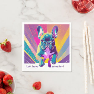 French Bulldog puppy colora Napkins