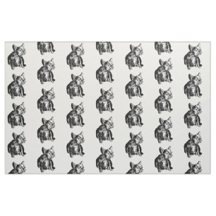 French Bulldog Puppy Custom Combed Cotton Fabric