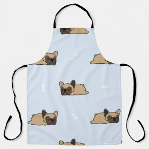 French bulldog puppy, cute sleeping pattern. apron