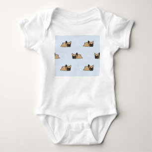 French bulldog puppy, cute sleeping pattern. baby bodysuit
