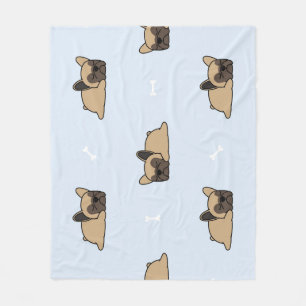 French bulldog puppy, cute sleeping pattern. fleece blanket