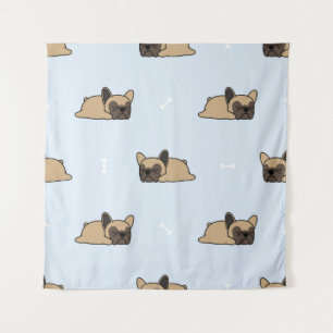 French bulldog puppy, cute sleeping pattern. tapestry