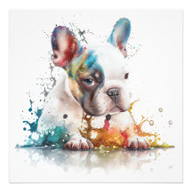 French Bulldog Puppy Frenchie Watercolor