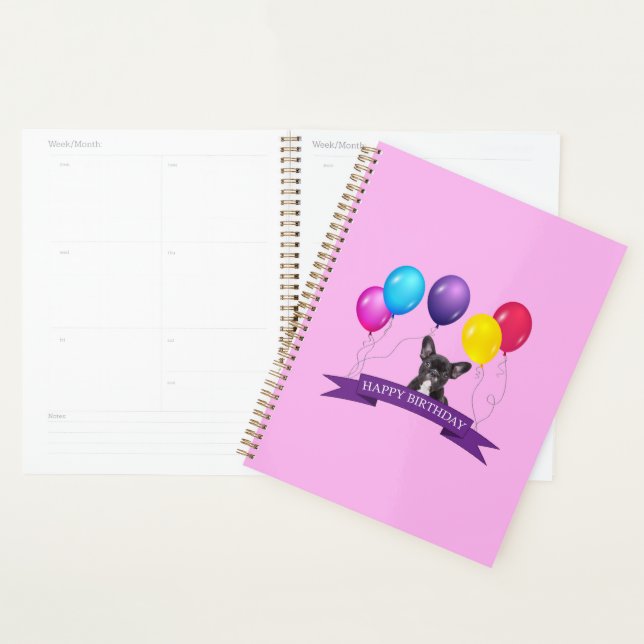 French BullDog Puppy Happy Birthday Gift Bag Planner (Display)