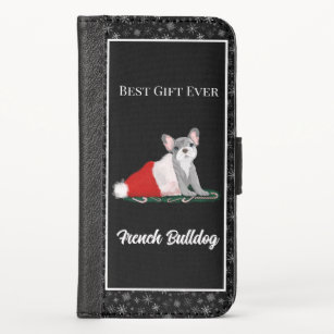 French Bulldog Puppy In Santa’s Hat iPhone X Case