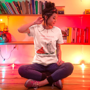 French Bulldog Puppy In Santa’s Hat T-Shirt