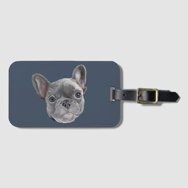 French Bulldog Puppy Luggage Tag (Front Horizontal)