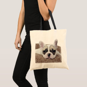 French Bulldog Puppy Lying In A Dog Bed Tote Bag