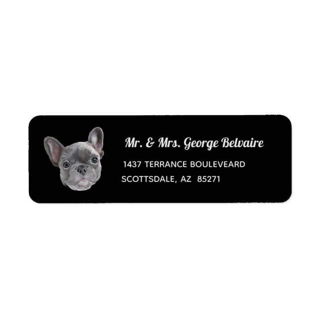 French Bulldog Puppy Return Address Label (Front)