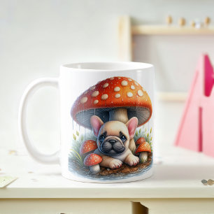 French Bulldog Puppy Under Mushroom Umbrella Coffee Mug