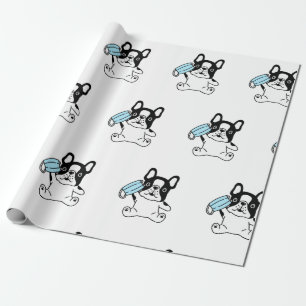 FRENCH BULLDOG PUPPY WITH MASK Wrapping Paper