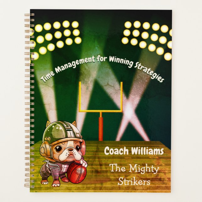  French bulldog quarterback stadium Coach Planner (Front)