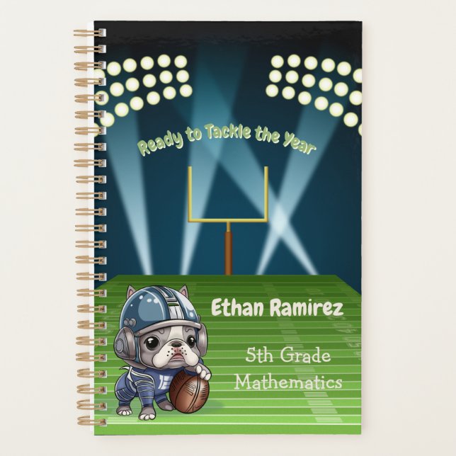  French bulldog quarterback stadium Student Planner (Front)