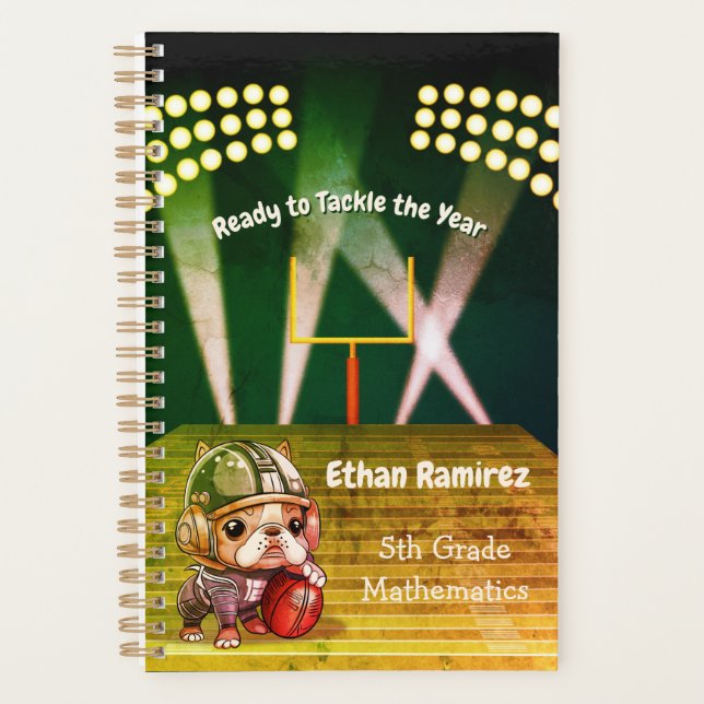  French bulldog quarterback stadium Student Planner (Front)