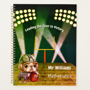 French bulldog quarterback stadium teacher Planner
