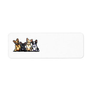 French Bulldog Quartet Return Address Label