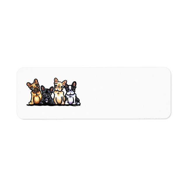 French Bulldog Quartet Return Address Label (Front)