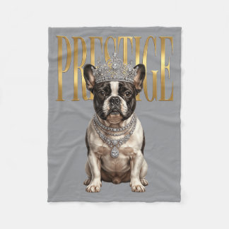 French Bulldog Queen Prestige Royal Frenchie Dog Fleece Blanket