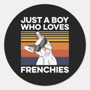 French Bulldog Quote For Your Frenchie Husband Classic Round Sticker